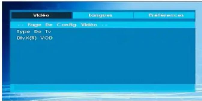 WINDSOR WDVX22LED12 - Page de configuration video - 1