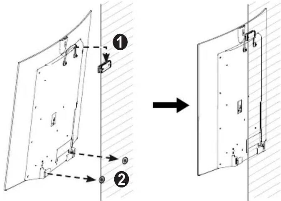 LG OSW200 - Fixation du support mural supérieur sur le produit - 1
