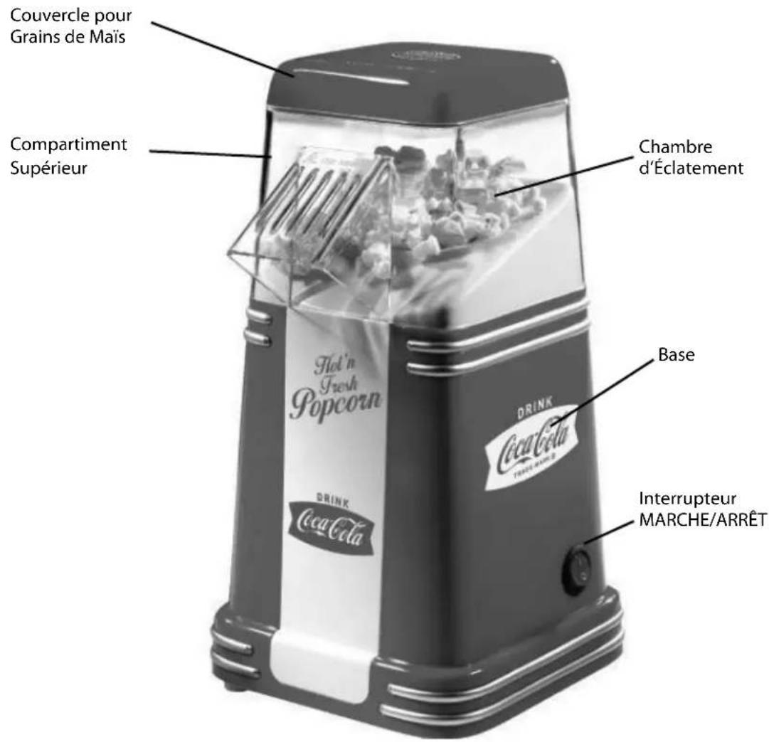 Nostalgia CocaCola 8Cup Hot Air Popcorn Maker - ASSEMBLAGE - 1