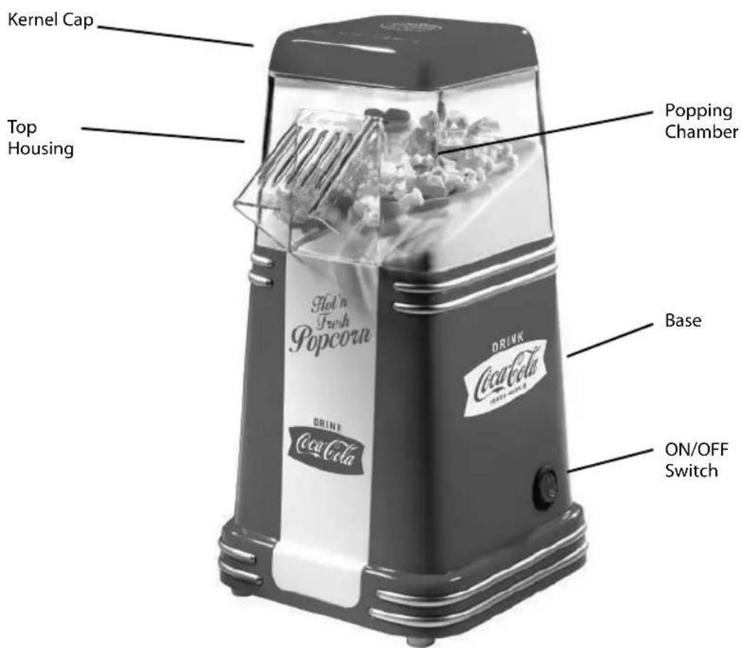 Nostalgia CocaCola 8Cup Hot Air Popcorn Maker - ASSEMBLY - 1