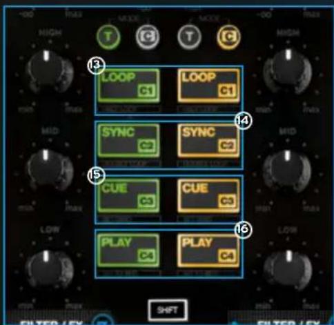 Reloop Mixtour - SECCION TRIGGER CUE &amp; TRANSPORT - 2