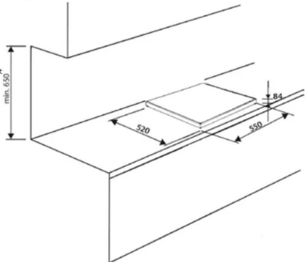 INVENTUM VKI5510ZWA - ESPACE AUTOUR DE LA TABLE DE CUISSON - 1