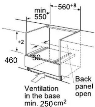HOOVER HMG441 EX - Installation dimensions - 2