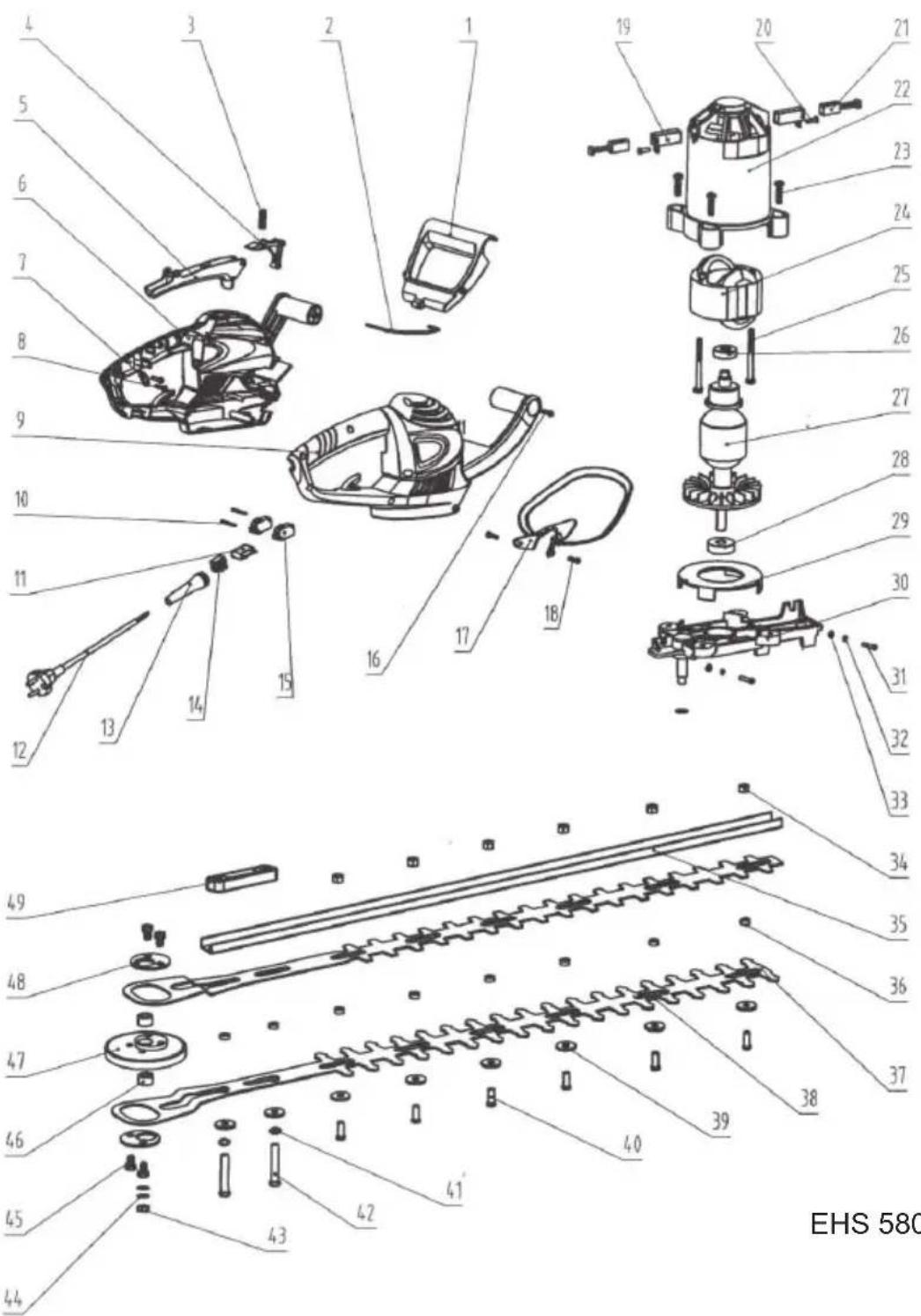 Grizzly EHS 58052 - Explosionszeichnung - 1