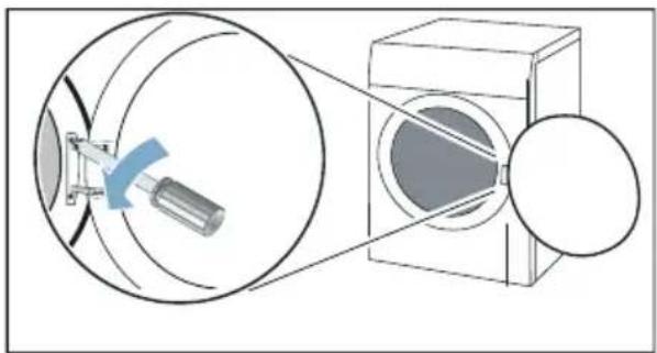 SIEMENS iQ800 WT7HXE90CH - Changez le sens d'ouverture du hublot comme suit : - 1