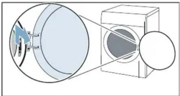 SIEMENS iQ800 WT7HXE90CH - Changez le sens d'ouverture du hublot comme suit : - 2
