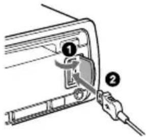ALPINE UTE202DAB - Connexion d'un périphérique USB - 1