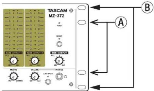 TASCAM MZ372 - ユニバーサルホールを使用しラックにマウントする場合 - 1