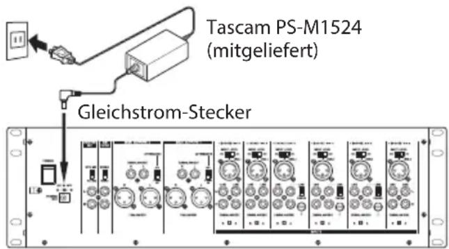 Tascam PS-M1524 (mitgeliefert) Gleichstrom-Stecker