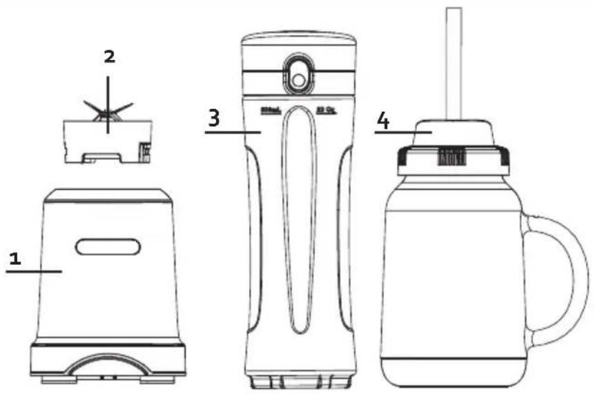 DOMO My Blender DO713BL - ONDERDELEN - 1