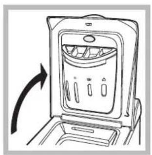 INDESIT WITL 851 (EU) - Cómo abrir y cerrar el cesto - 1