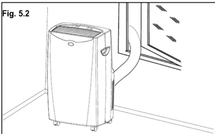 SUPRA Blizair Twin 4100 - Version mono-gaine: Evacuation d'air chaud par l'entrebaillement d'une porte ou une fenetre - 1