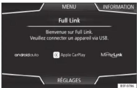 SEAT Navi System Plus - Raccordement de dispositifs mobiles prnant en charge les technologies de MirrorLink, Android Auto et/ou Apple CarPlayTM - 1