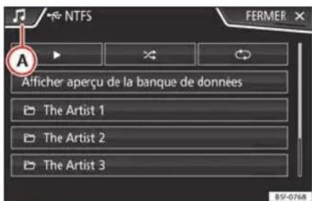 SEAT Navi System Plus - Sélection d'une plage dans une liste de plages - 1
