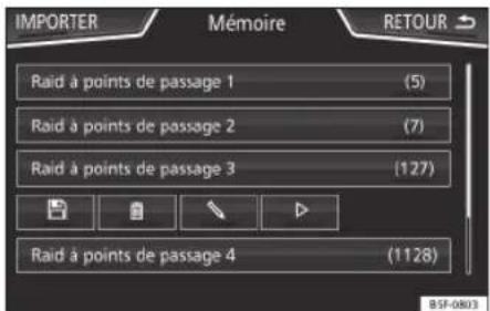 SEAT Navi System Plus - Administer les itinéraires Offroad méorisés - 1