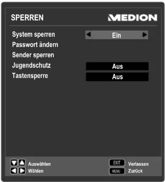 MEDION LIFE P12255 (MD 21350) - Menu SPERREN - 1