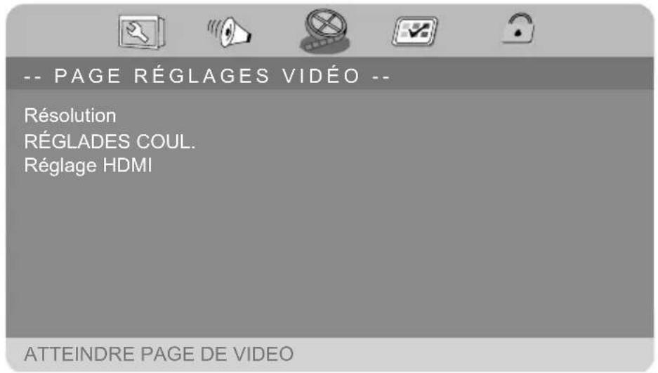 MEDION LIFE P71021 (MD 80036) - 14.4.MENU RÉGLAGES VIDÉO - 1