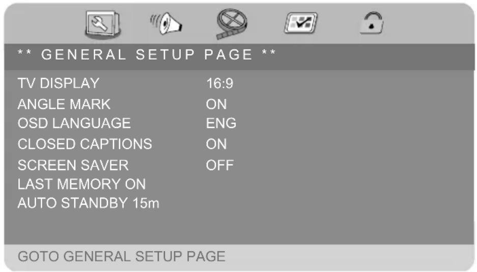 MEDION LIFE P71021 (MD 80036) - MENU GENERAL SETUP - 1