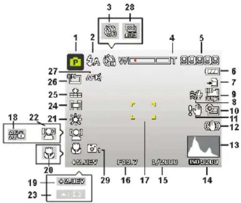 MEDION LIFE P44022 (MD 87270) - Schermaanduidingen voor de opname - 1