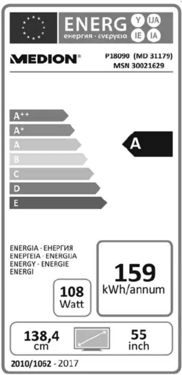 MEDION LIFE P18095 (MD 31187) - Scheda prodotto P18090 (MD 31179) - 1