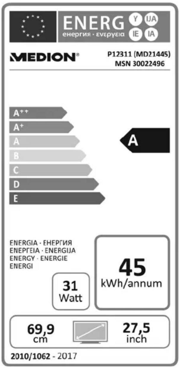 MEDION LIFE P12311 (MD 21445) - Produktdatenblatt P12311 (MD 21445) - 1