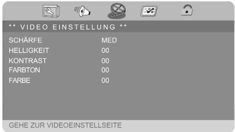 MEDION LIFE P72022 (MD 84873) - VIDEO SETUP MENÜ - 1