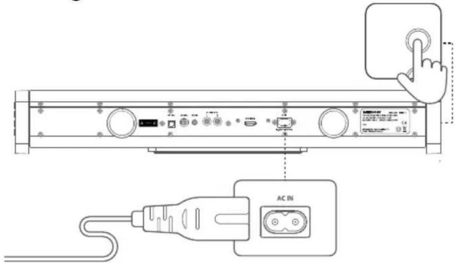 MEDION LIFE P64633 (MD 84467) - Connecting the soundbase to the mains - 1