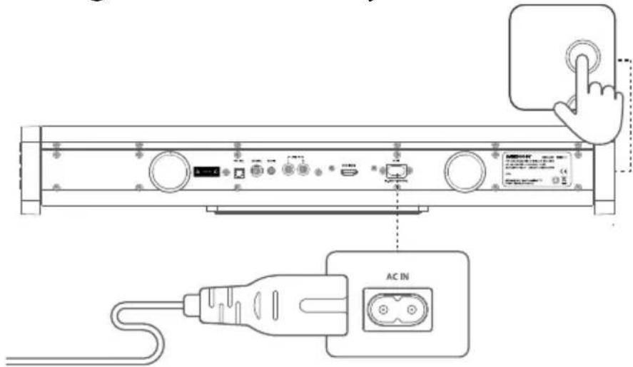 MEDION LIFE P64633 (MD 84467) - Tilslutning af Soundbase til lysnettet - 1