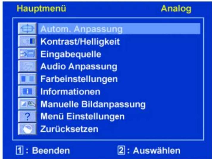 MEDION Akoya P56001 (MD 20094) - Das OSD-MENU - 1
