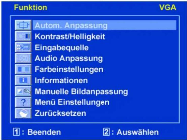 MEDION Akoya P55004 (MD 20110) - Das OSD-MENU - 1