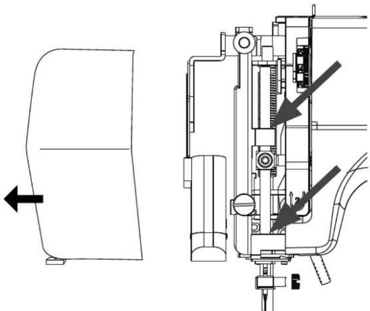 MEDION MD 18205 - Lubrification de la machine derrière le capot avant - 2