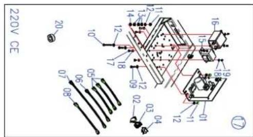 Cardiostrong TR70 - Vue éclatée - 2