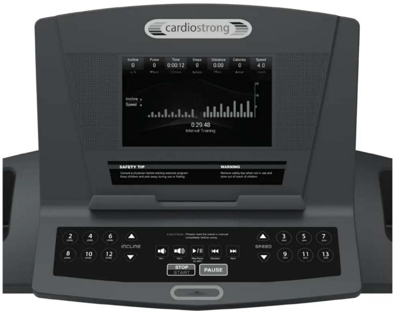 Cardiostrong TR70 - Affichage de la console - 1