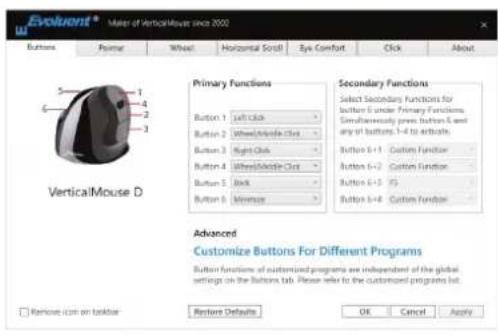 BakkerElkhuizen Evoluent D - Mouse Manager Fonctions - 1