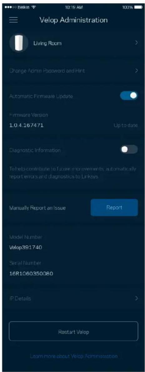 LINKSYS Velop MX10600 - "Velop" administravimas - 2