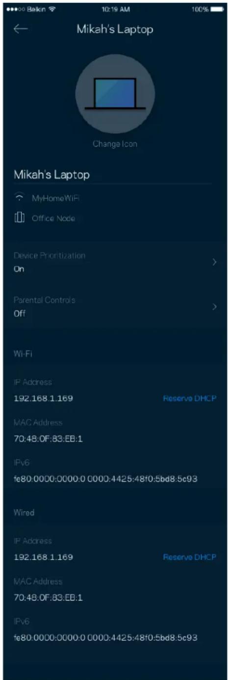 LINKSYS Velop MX10600 - Pour afficher ou modifier les détails des appareils connectés - 1