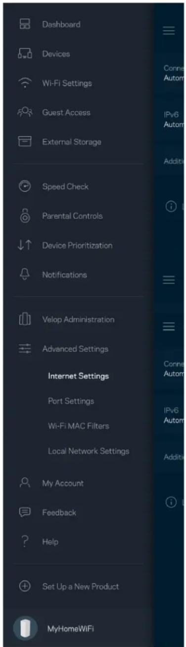 LINKSYS Velop MX10600 - Advanced Settings (Puθμioεις για προχωρημένους) - 1