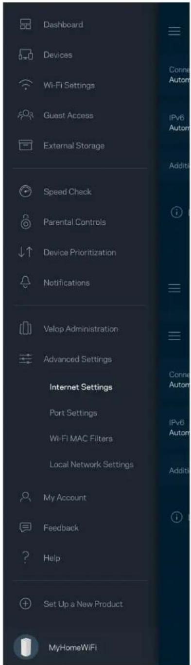 LINKSYS Velop MX10600 - Internet 设置 - 1