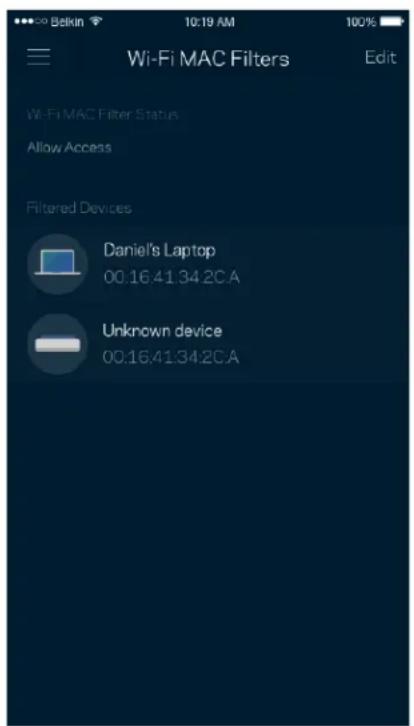 LINKSYS Velop MX10600 - Wi-Fi MAC Filters (Filtres MAC Wi-Fi) - 2