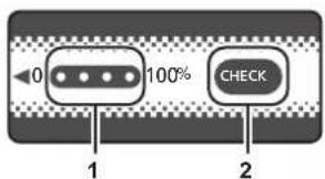PANASONIC AGCX8 - Vérification du niveau de charge résiduelle de la batterie à l'aide de la batterie - 1