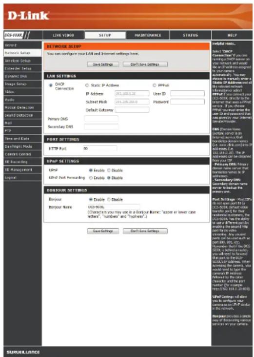 D-LINK DCS5030L - Configuration du réseau - 1