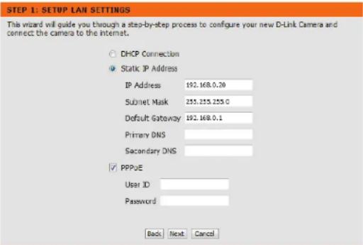 D-LINK DCS960L - Si vous camera est connectée à un routeur ou si vous ne savez pas comment votre camera va se connecter à Internet, Sélectionnez DHCP Connection (Connexion DHCP). - 2