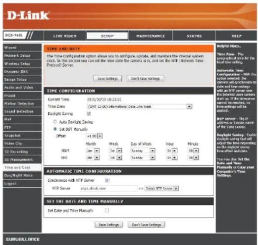 D-LINK DCS960L - Date et heures - 1