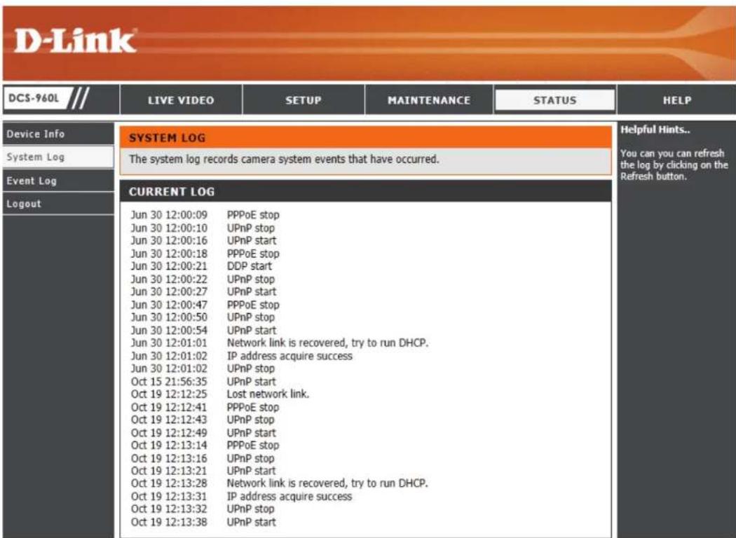D-LINK DCS960L - Journal système - 1