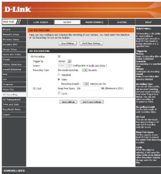 D-LINK DCS960L - Enregistrement sur carte SD - 1