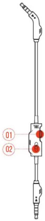 JBL Quantum ONE - COMMANDES SUR LE CABLE AUDIO 3,5 MM - 1