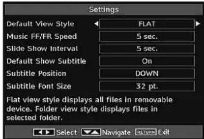 Tucson TL1901B11 - Media Browser Settings - 1