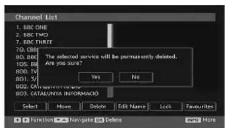Tucson TL1901B11 - Deleting the Channels in the Channel List - 1