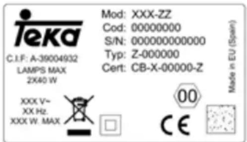 TEKA TL 740 - Muszaki adatok (lásd 4. ábra) - 1