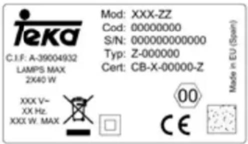 TEKA TL 740 - ÖZELLİKLER ETİKETİNE BASVURUN - 1
